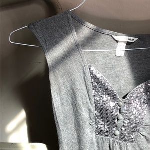 sparkly grey shirt